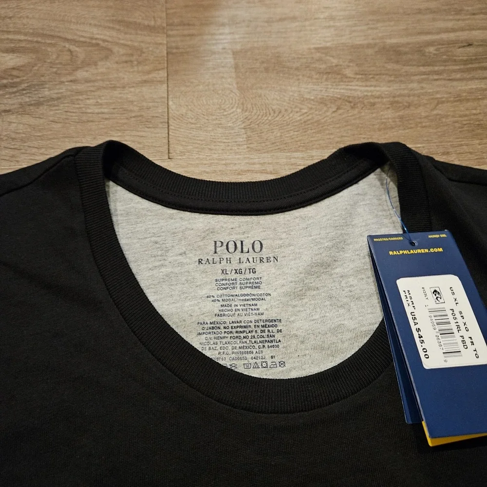 Polo Ralph Lauren Men's XL Black Supreme Comfort Cotton Modal T-Shirt NWT